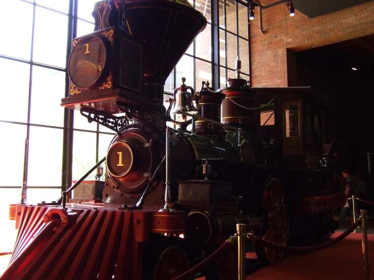 an old fashioned train has multiple different gears