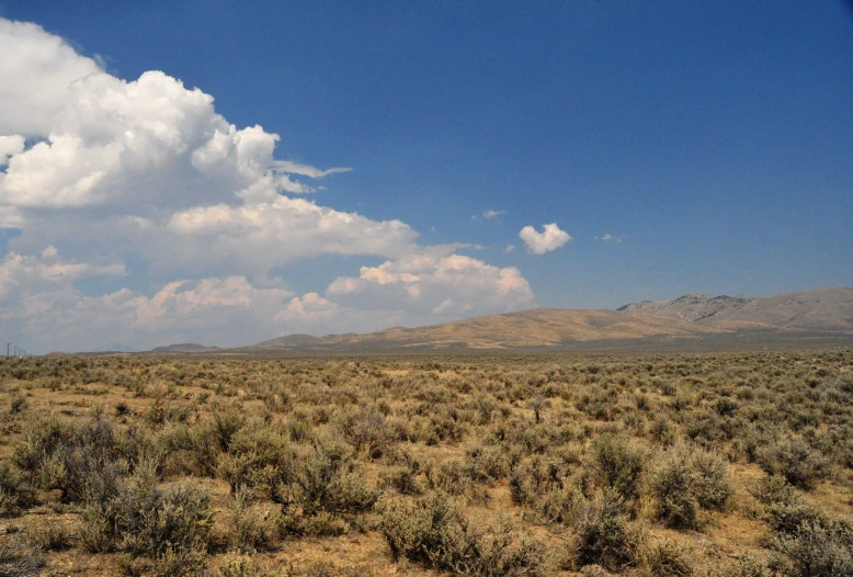the vast plain of a desert with clouds
