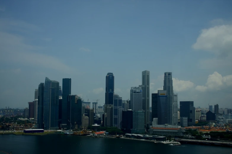 an overview of an asian city as seen from water