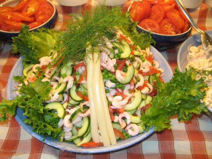 a plate full of vegetables and a lot of dip