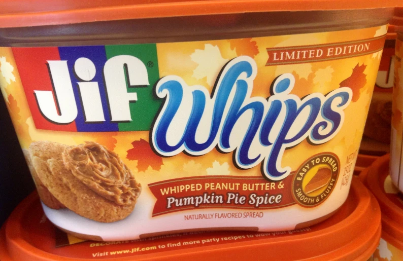 a pile of flips and pumpkin pie spice with the logo