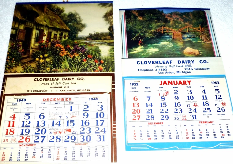calendars and pos on table for the year of july