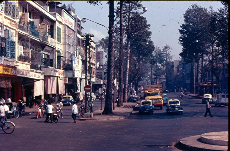 this is an image of some people on a busy street