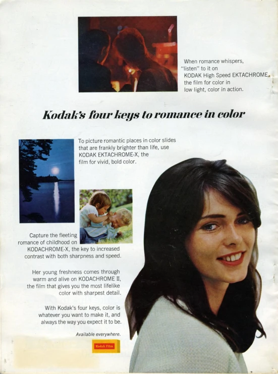 advertit from magazine featuring images of young woman in moonlight