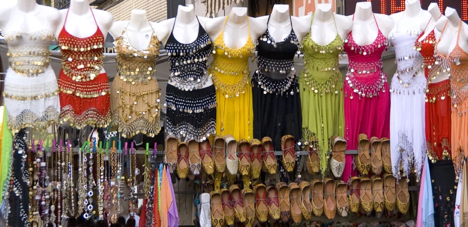 clothing items on display in a store