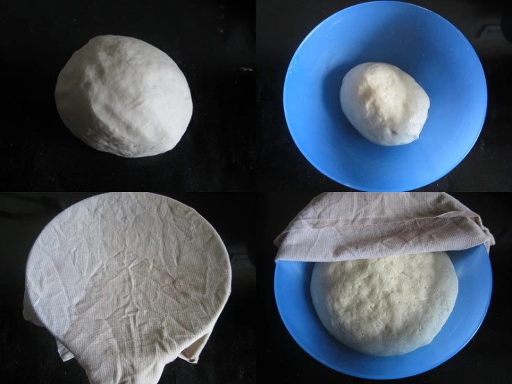 some pizza dough in different shapes and sizes