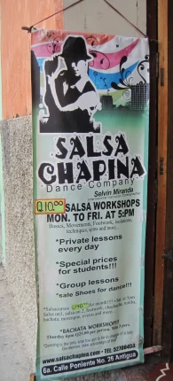 a poster on a door that says salsa madrid