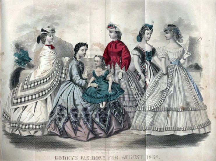 a large group of women in evening dress