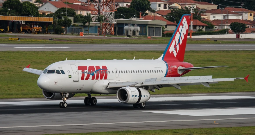 an airplane that is on the runway outside