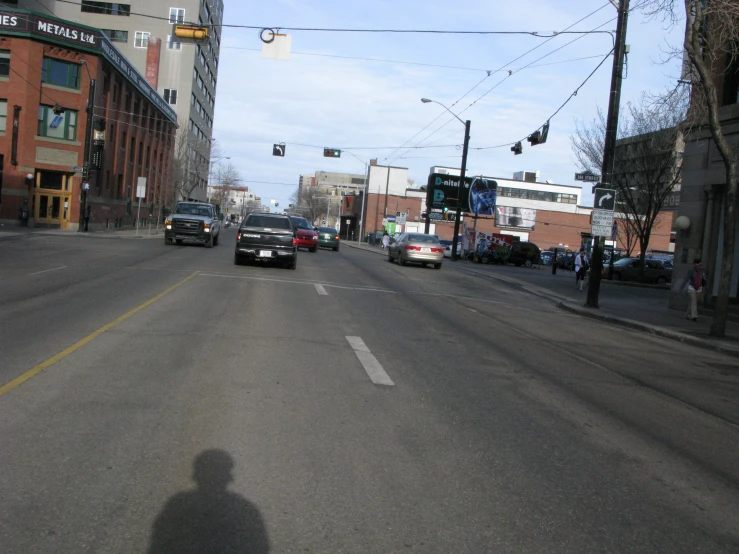 a car traveling on the road in traffic