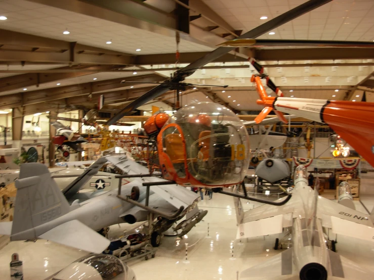 an airplane on display at a military store