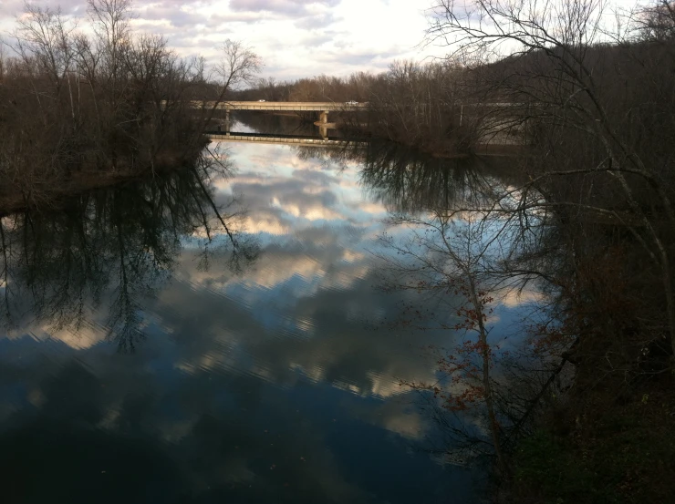 the reflection of the sky in the river