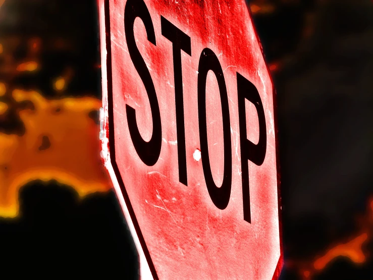 a close up s of a red stop sign