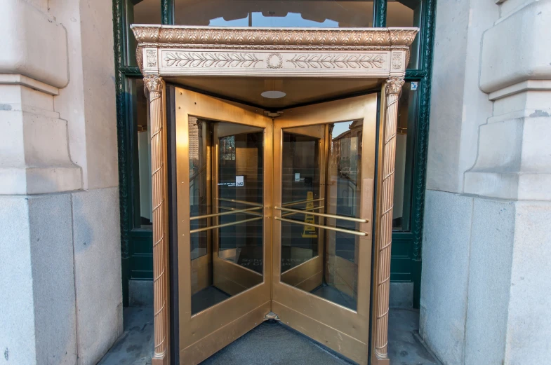 the doors to an entrance to a building