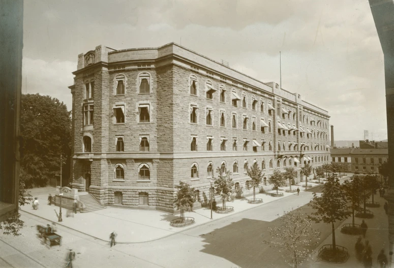 an old po of a large brick building
