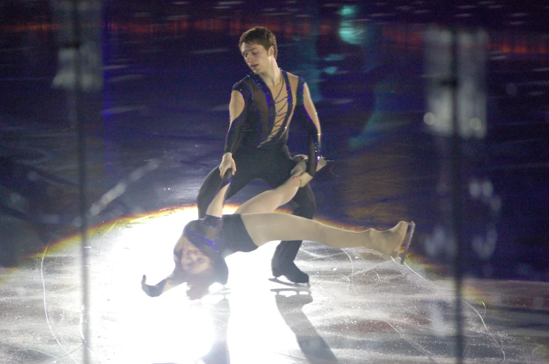 a male figure in an ice skating competition