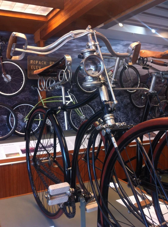 bicycles on display in shop window for bicycle repair