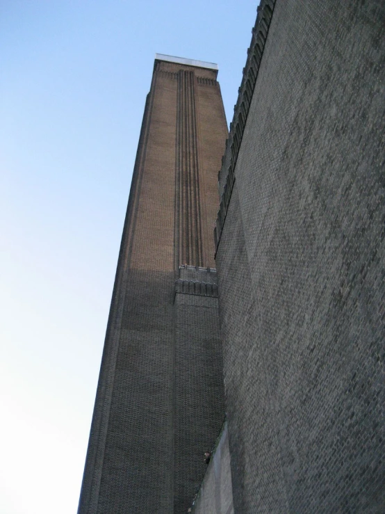 view up to a tall structure with no roof