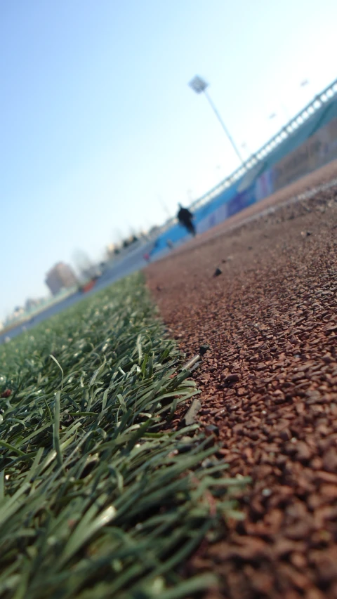 a line in the ground of a baseball field