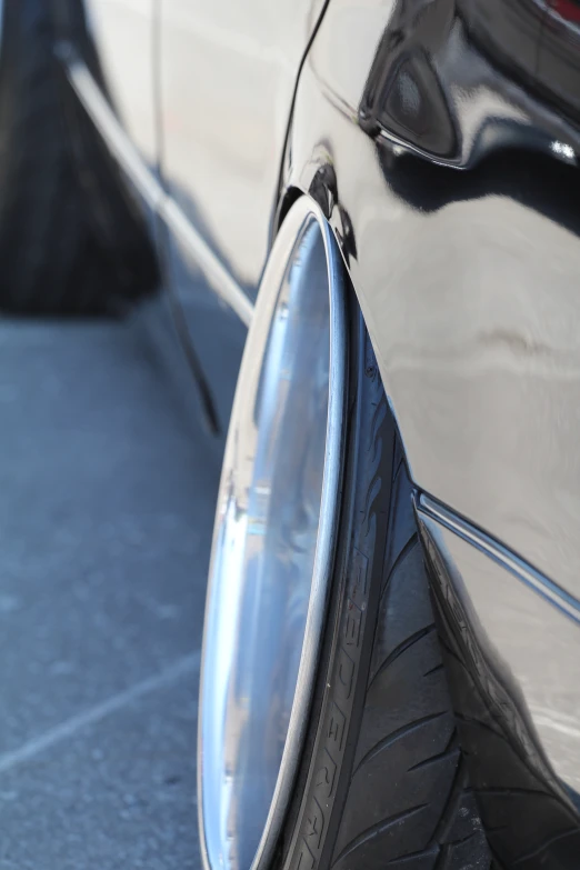 front wheel of a car, with it's rim missing