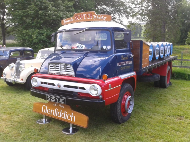 an old fashion truck sitting in a field