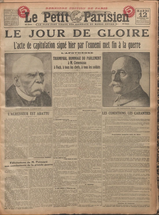 the front page of an old french newspaper