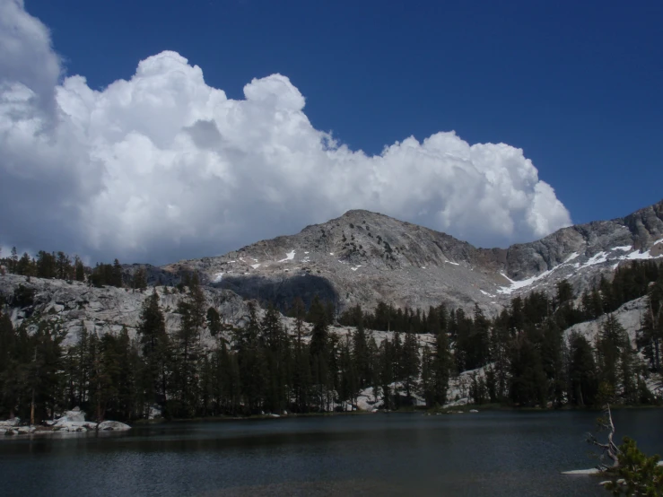 the mountains in the background are covered with snow