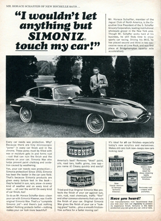 a old car advertit for someone's car, with the text