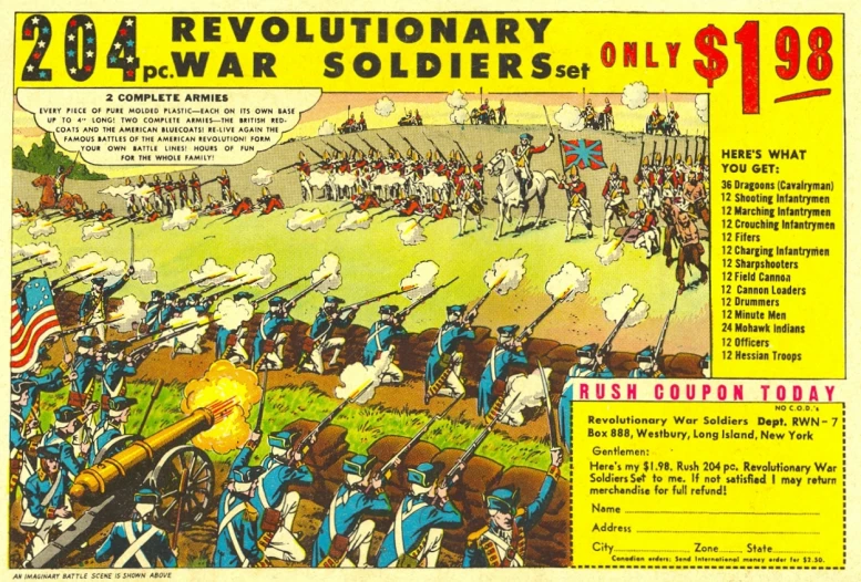 the war flyer for revolution soldiers is displayed