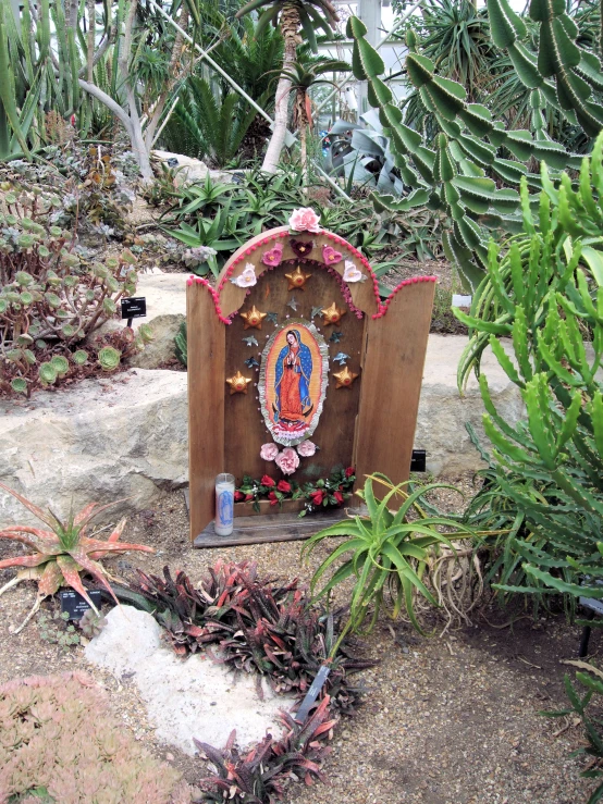 a shrine is decorated with a bright color