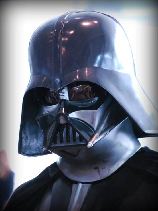 the helmet of darth vader from star wars is seen