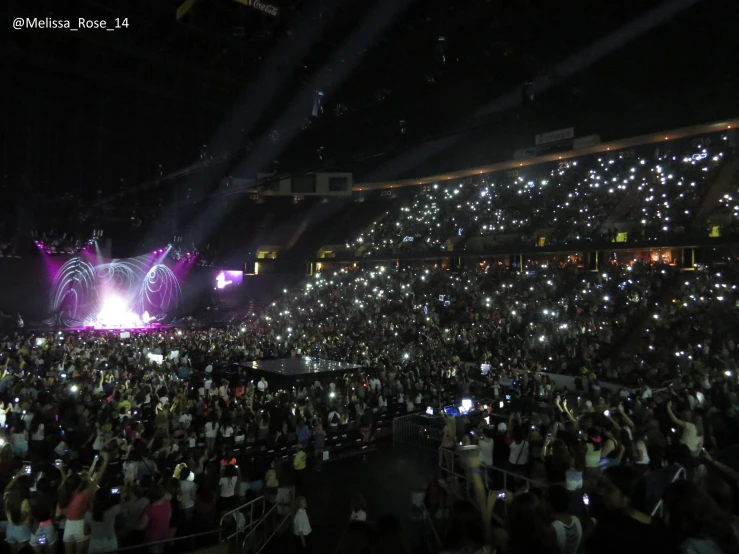 a large crowd of people at a concert in the dark