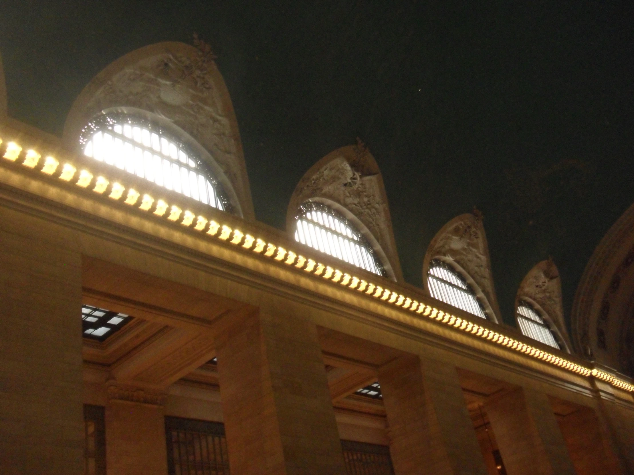 the roof and pillars of an old building