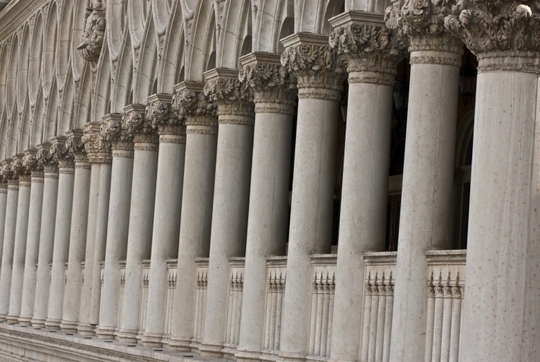 the long columns in front of the building are very old