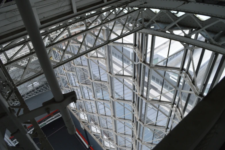 the view from the top of an indoor shopping mall