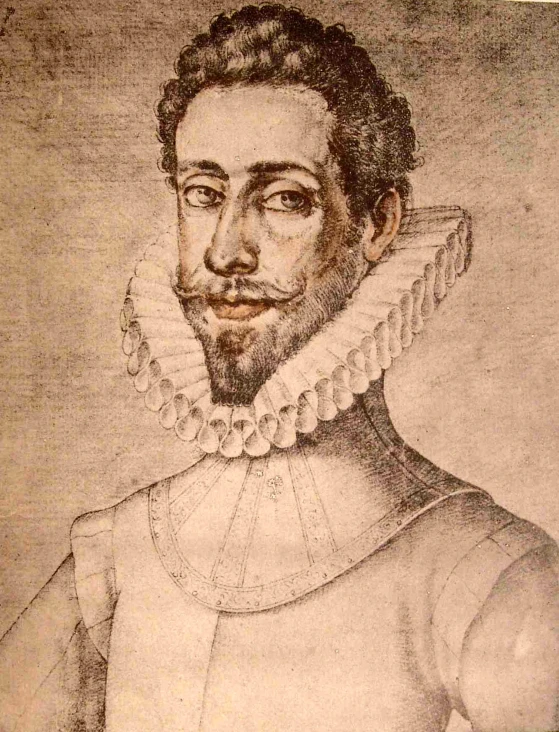 a portrait of a man in white and lace