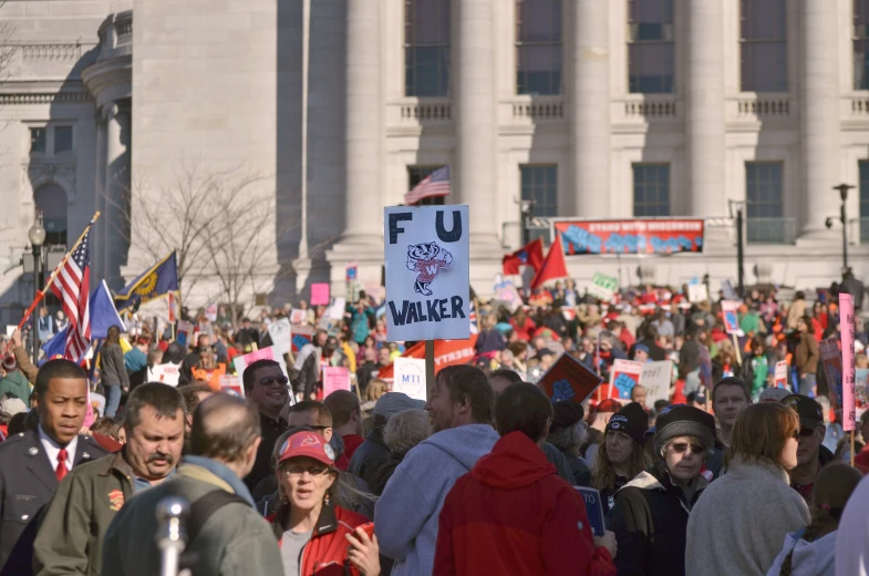 a protest at a capitol building