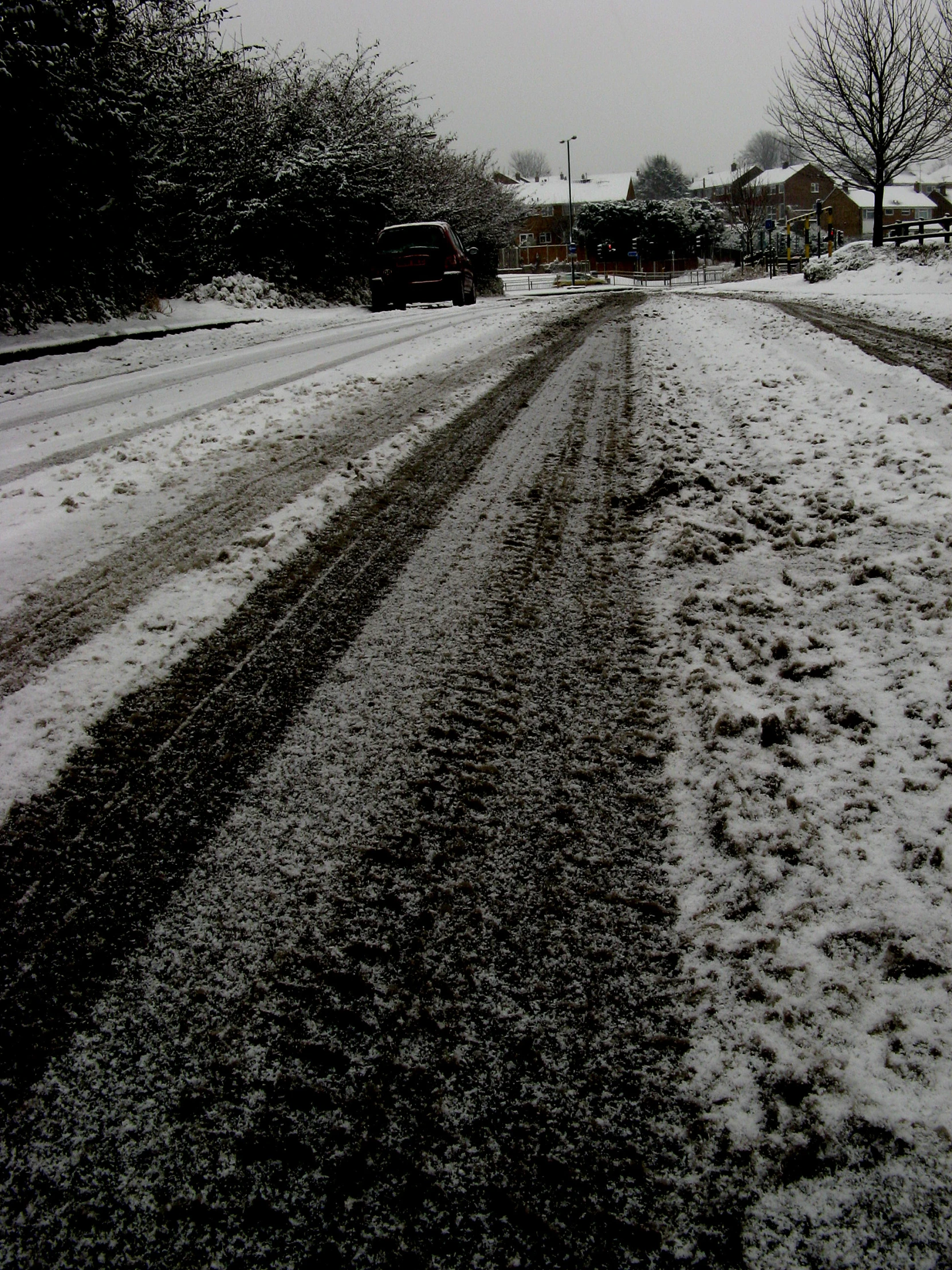 a street that has a lot of snow on it