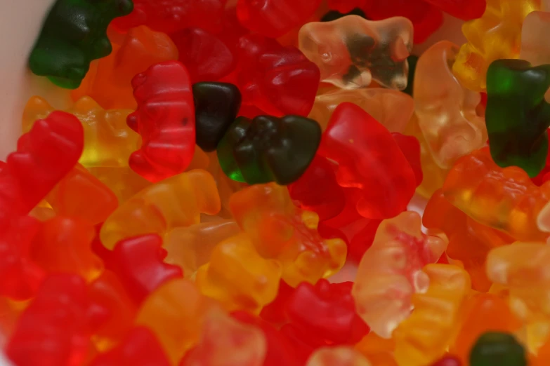 several gummy bears piled on top of each other