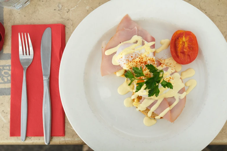 a plate with some food that is on top of it