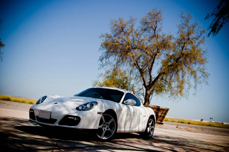 the front view of a car is shown parked