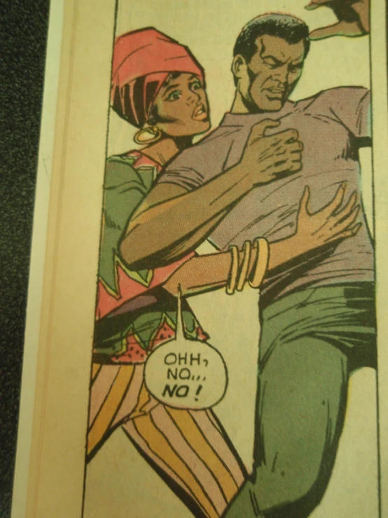 an old comic book features a cartoon of two people