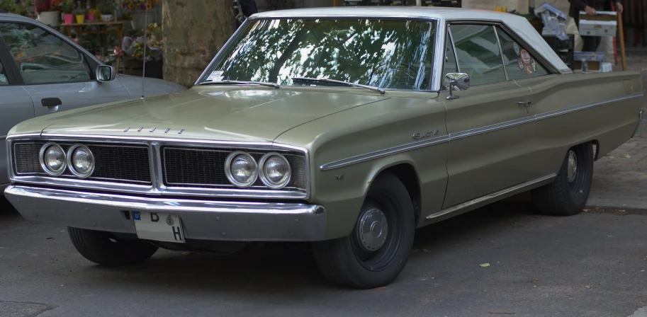 this is a vintage automobile on the side of the road