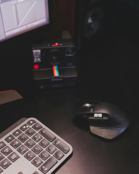 a computer keyboard and mouse on a desk, queer, instagram picture, taken with sony alpha 9, digital image