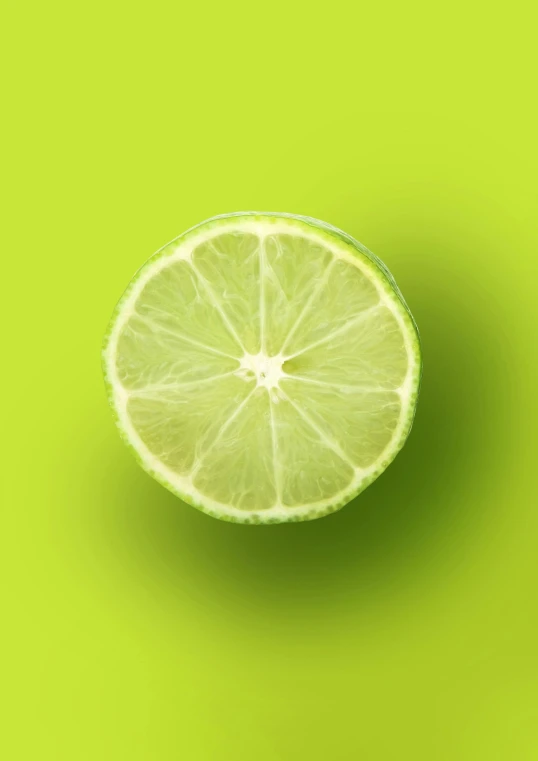 a lime cut in half on a green background, inspired by Grillo Demo, slightly tanned, highly upvoted, delicious, multi-part