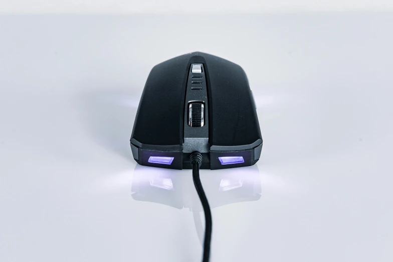 a computer mouse sitting on top of a white surface, inspired by An Gyeon, cobra, blizzard sharp dynamic lights, featuring wires, thumbnail, slate