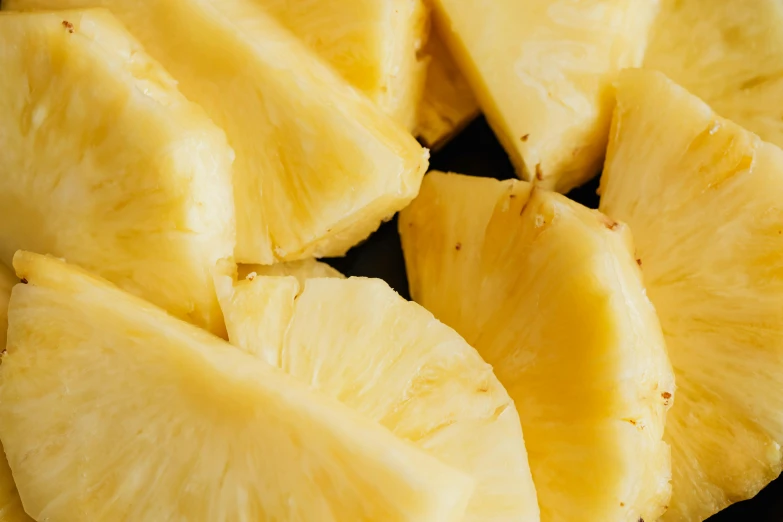 a close up of sliced pineapples on a plate, pexels, hurufiyya, thumbnail, fan favorite, soup, 🍸🍋
