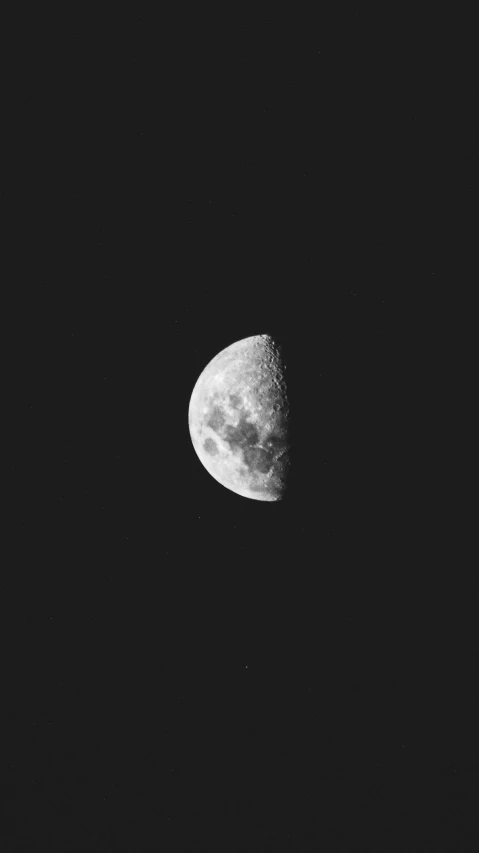 a black and white photo of the moon, unsplash, album cover, pixel, half length, half and half