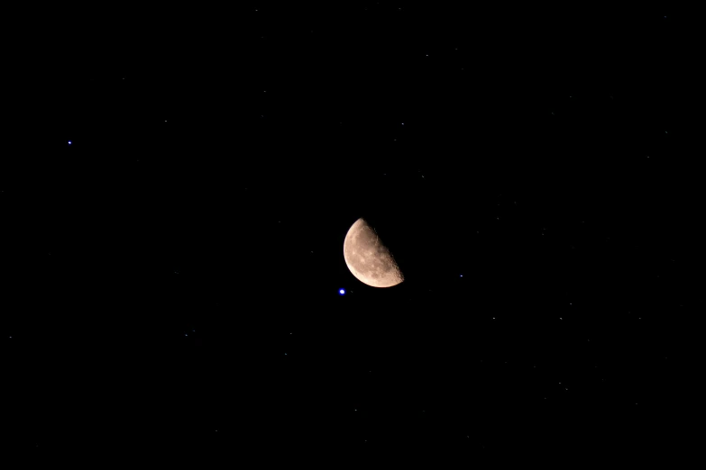 the moon is lit up in the dark sky, a digital rendering, by Juergen von Huendeberg, hurufiyya, jupiter moon mars, blue, southern cross, camera photo