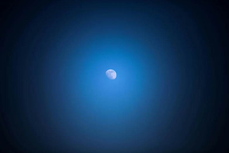 the moon is seen through the dark blue sky, pexels, minimalism, blue rim light, rectangle, gradient light blue, shot on sony a 7